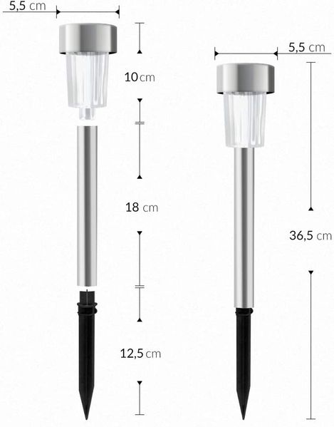 MONZANA® LED Solarlampe Außen 24er Set Wetterfest Erdspieß Edelstahl Solar Gartenbeleuchtung Solarleuchte Wegeleuchte Bild 7