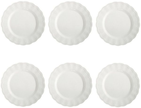 EasyLife Speiseteller Elite, Spülmaschinengeeignet, Weiß, Motiv: Wellen