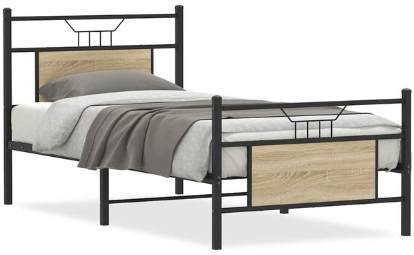 vidaXL Bettgestell ohne Matratze Sonoma-Eiche 90x200 cm Holzwerkstoff 4106803 Bild 2