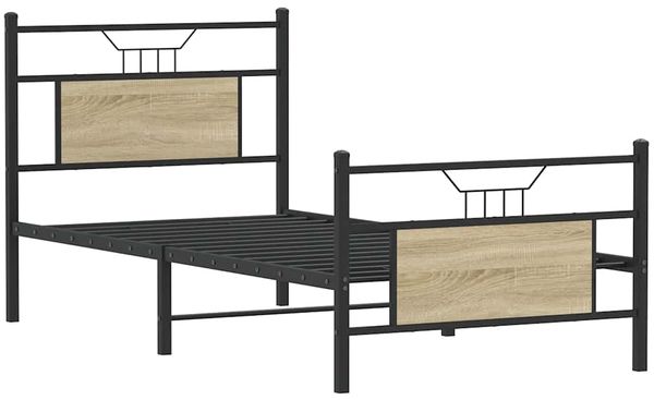 vidaXL Bettgestell ohne Matratze Sonoma-Eiche 90x200 cm Holzwerkstoff 4106803 Bild 3