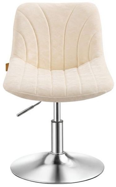 VASAGLE Schminkstuhl, Stizhocker, 65,5-77,5 cm höhenverstellbar, Barhocker, drehbar, PU-Bezug, weiß