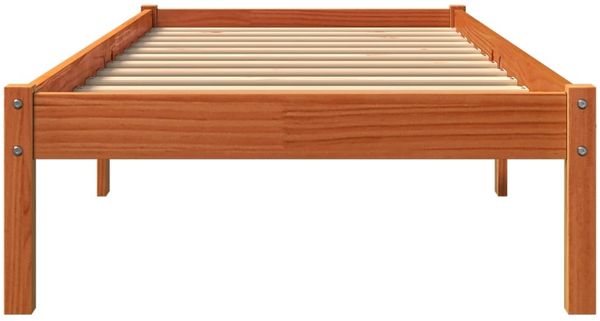 vidaXL Massivholzbett ohne Matratze Wachsbraun 90x200 Kiefernholz 844848 Bild 4