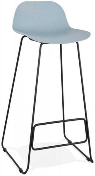 Barhocker BABYLOS | Barhocker im Industriestil mit blauem Sitz und schwarzen Metallbeinen | 50 x 53 x 95 cm Kadima Design