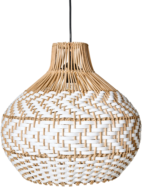 Hängeleuchte YAUCO Rattan Weiß