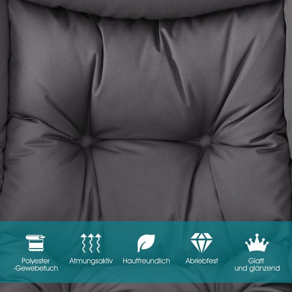 Sessel modern Relaxsessel mit Armlehnen & Seitentasche Freizeitsessel aus Polyestergewebe Ohrensessel für Wohnzimmer Grau
