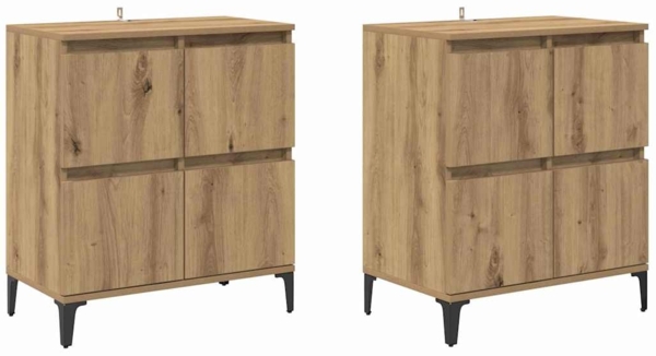 vidaXL Sideboards 2 pcs Artisan-Eiche 60 x 35 x 70 cm Holzwerkstoff 3415577 Bild 1
