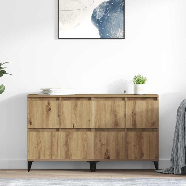 vidaXL Sideboards 2 pcs Artisan-Eiche 60 x 35 x 70 cm Holzwerkstoff 3415577
