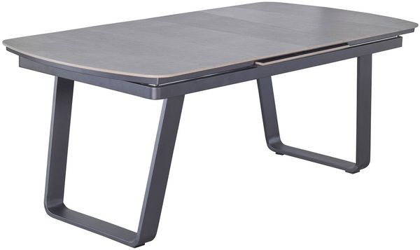 Gartentisch Diwo, Aluminium, Grau, Schwarz, 200 x 78 x 100 cm