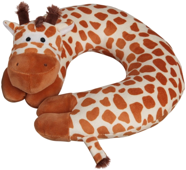 Nackenhörnchen Kinder Tier Schlafkissen Reisekissen Waschbar Kopfstütze U-Förmig Nackenkissen für Auto Zug Flugzeug weicher Kissenbezug Giraffe