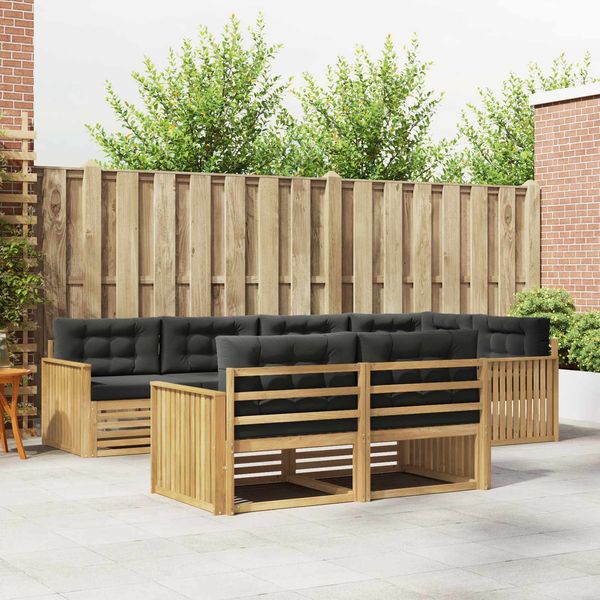 vidaXL Outdoor-Sofagarnitur 7 pcs Weiß und Anthrazit 3390642