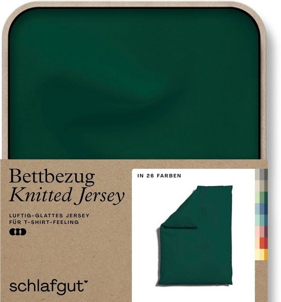 Schlafgut Bettbezug Premium Bettbezug Knitted Jersey (1 St), (1 St), Ton-in-Ton Reißverschluss, Bio-Baumwolle mit Elasthan, Uni, OEKO Tex