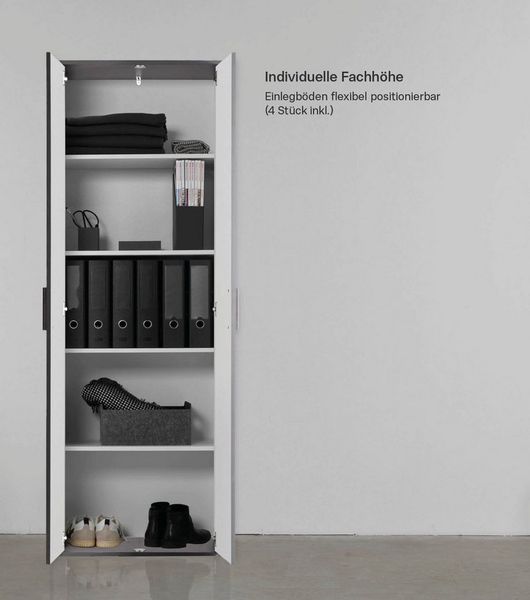 mokebo® Mehrzweckschrank 60CM Breite mit Einlegeböden 'Der Lange' moderner Aktenschrank in Grau BZW. Schwarz Matt aus Holz, Schrank & Haushaltsschrank | 60 x 180 x 34 (B/H/T in cm) | Anthrazit Bild 2