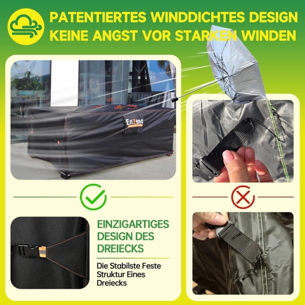 Enzeno Gartenmöbel Abdeckung 420D Oxford Wasserdicht Winterfest 90x90x90cm Bild 4