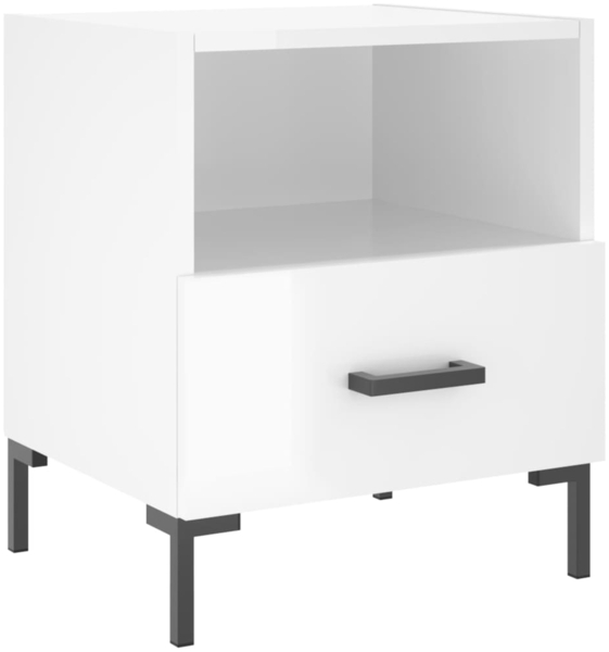 vidaXL Nachttisch Hochglanz-Weiß 40x35x47,5 cm Holzwerkstoff 827440