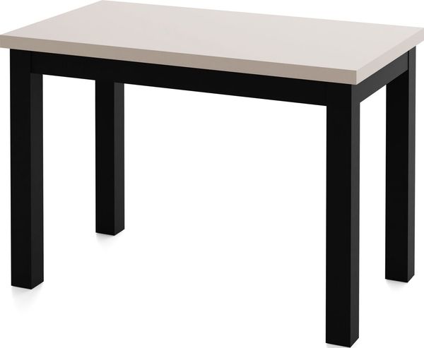WFL GROUP Esstisch Arden rechteckig platzsparender mit schwarzen Massivholzbeinen (MADE IN EU, 100x60 cm Skandi, Loft & Industrieller Stil), moderner Tisch in Holzoptik für Küche, Esszimmer oder Wohnzimmer