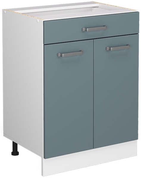 Unterschrank R-Line Blau-Grau 60 cm mit Schubladen, ohne Arbeitsplatte Vicco