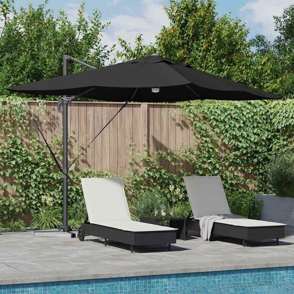 vidaXL Sonnenschirm Schwarz 351 x 250 x 253 cm Polyester und Aluminium 42003363