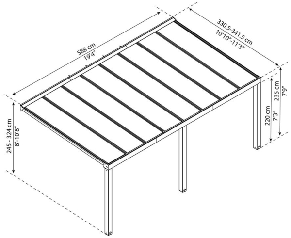 Palram - Canopia Aluminium Terrassenüberdachung Bild 6