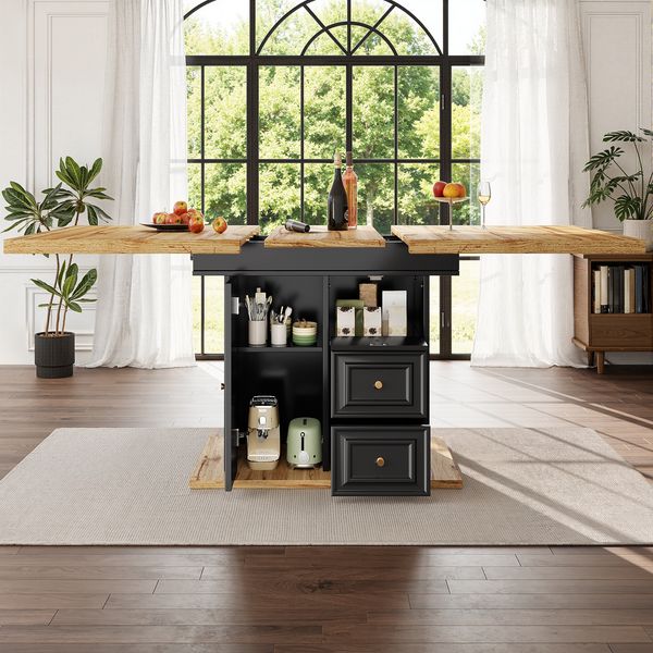 Ausziehbarer Esstisch 110–140 cm mit Stauraum, Holzmaserung, MDF Tisch für Küche & Wohnzimmer