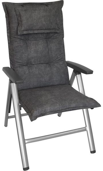 NYVI Hochlehnerauflage Hochlehner Auflagen NYVILux 120x50 cm Anthrazit 2er Set Stuhlauflagen, (2 St), 8 cm Komfort Sitzpolster, Polsterauflage mit Kopf Stützkissen