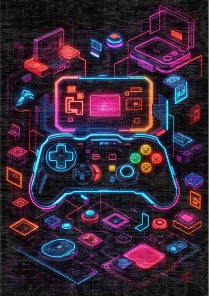 Bamyum Teppich Console Chenille Druck Teppich, Gaming Videospiel Waschbarer Teppich, Höhe: 150 mm, Einzelstück