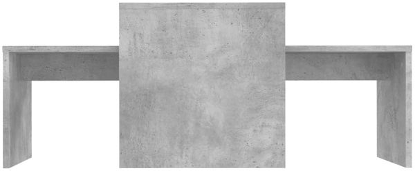 2er-Set Couchtisch, Spanplatte Betongrau 100 x 48 x 40 cm Bild 4
