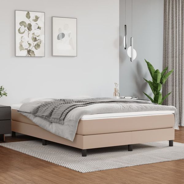 vidaXL Boxspringbettgestell Cappuccino-Braun 140x200 cm Kunstleder 3120705