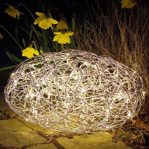 LED-3D-Stein "Galax Stone", Silber, Alu, 30x55 cm
