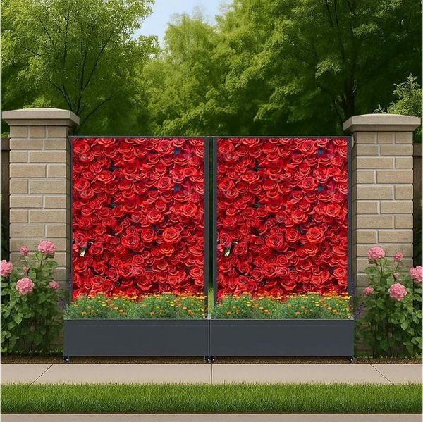 GarveeMore Blumenkasten Datenschutzbildschirm mit Planter Box, erhöhtes Gartenbett