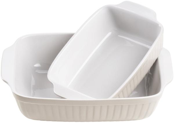 Mäser 931137 Kitchen Time Auflaufform, rechteckig, grau/weiß, 2-teilig (1 Set)