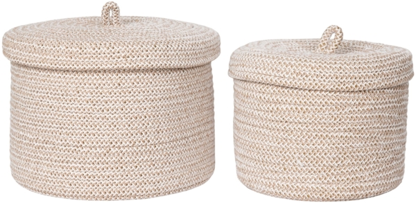 House Nordic Körbe, Baumwolle, beige, 2er-Set