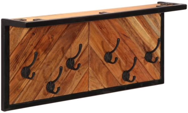 vidaXL Wandgarderobe mit 6 Haken Massivholz Akazie 376048