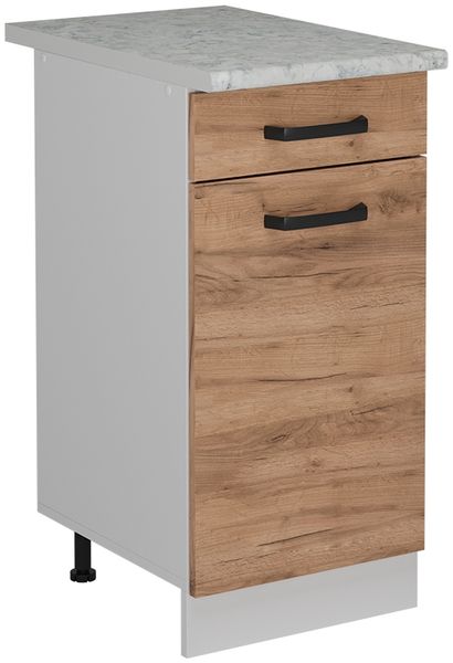 Küchenunterschrank R-Line Goldkraft Eiche 40 cm AP Marmor Vicco