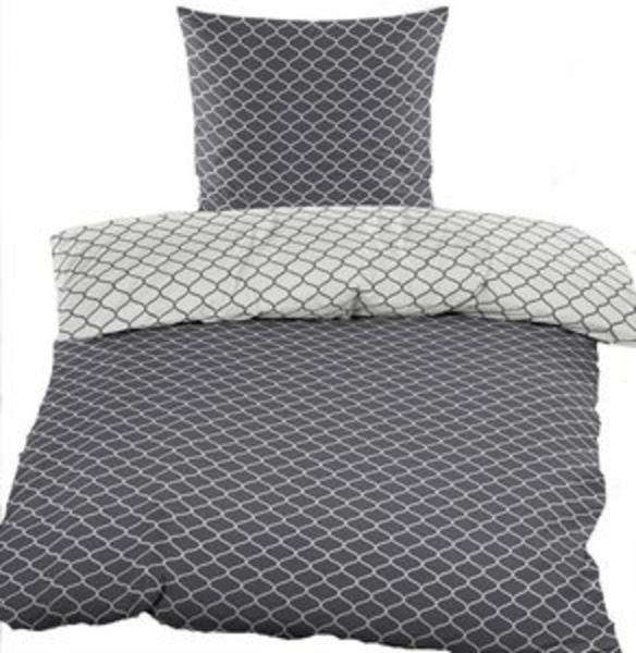 KH-Haushaltshandel Bettwäsche Seersucker Wende Bettwäsche 135x200 +80x80cm, dunkelgrau silbergrau, Seersucker, bügelfrei, Microfaser Bild 6