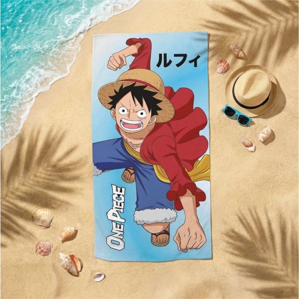 One Piece Anime Strandtuch One Piece Monkey D Ruffy Mikrofaser Strandtuch Badetuch 70x140
