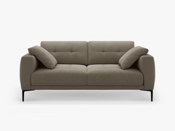 Micadoni Sofa Bemy 2-Sitzer Samt Grau Braun