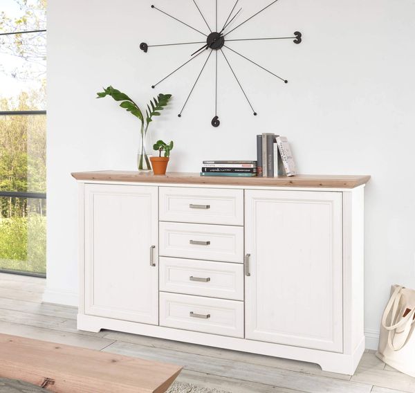 Sideboard Kommode JASMIN Pinie weiß Nachbildung