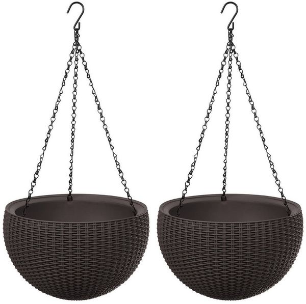 Keter Pflanzkübel 229544 Hanging Sphere Planter (2 St), Blumentopf mit Hängekette
