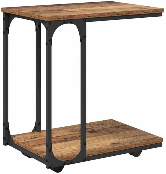 vidaXL Beistelltisch mit Regal Altholz 50 x 35 x 55.5 cm Holzwerkstoff 881177