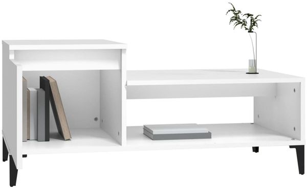 vidaXL Couchtisch Weiß 100x50x45 cm Holzwerkstoff 821132 Bild 4