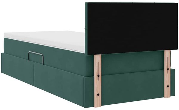 vidaXL LED-Speicherbett mit Matratze Dunkelgrün 90 x 190 cm Samt 3371364 Bild 12