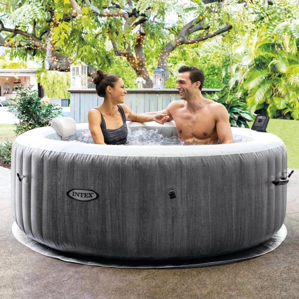 Intex Whirlpool "Pure Spa Bubble Massage Greywood Deluxe", Ø 196 x 71 cm