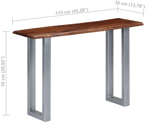 vidaXL Konsolentisch 115x35x76 cm Massivholz Akazie und Eisen 247830 Bild 7