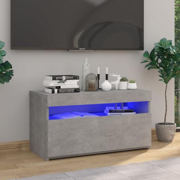 vidaXL TV-Schrank mit LED-Leuchten Betongrau 75x35x40 cm 804399