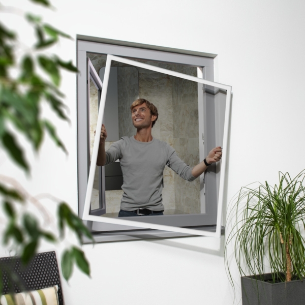 Primaster Fliegenschutz-Fenster slim 120 x 120 cm anthrazit