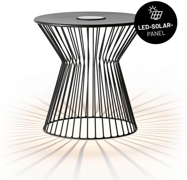 Lumaland Korbtisch mit LED-Beleuchtung 3,7V schwarz