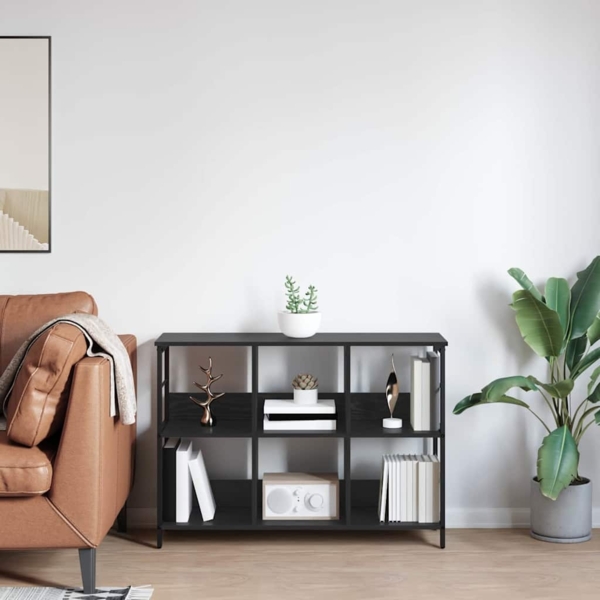 vidaXL Bücherregal Schwarz Eichen-Optik 102 x 32 x 72,5 cm 884012 Bild 3