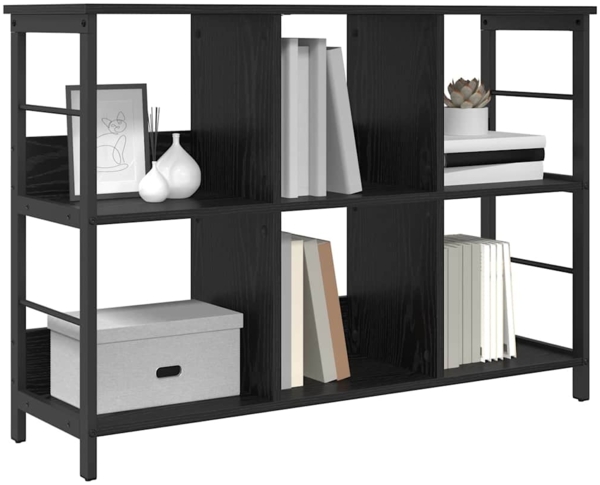 vidaXL Bücherregal Schwarz Eichen-Optik 102 x 32 x 72,5 cm 884012 Bild 2