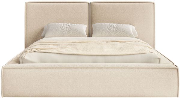 Selsey 'Tilves' Polsterbett 200x200 mit Bettkasten, Lattenrost, Chenille, hellbeige Bild 6