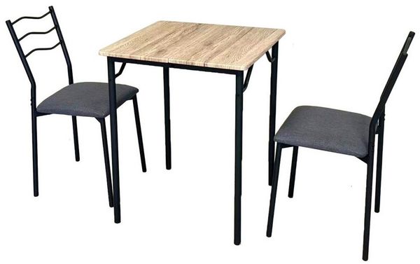 HTI-Living Essgruppe Essgruppe Thora 3-teilig Tischplatte San Remo, (Set, 3-tlg, 1 Tisch, 2 Stühle)